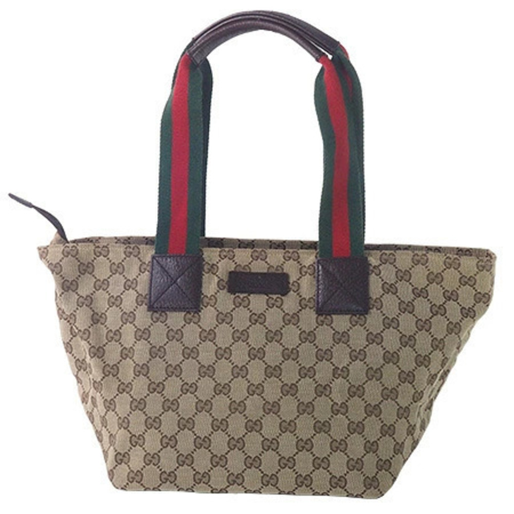 Gucci Sherry GG Canvas Tote Bag Black Brown